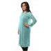 Ada Hand Embroidered Large Blue Faux Georgette Lucknow Chikankari Long Kurti